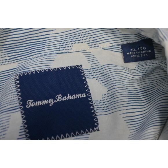 Tommy Bahama Hawaiian Shirt 100% Silk Geometric Short Sleeve Mens Size XL - Picture 10 of 11